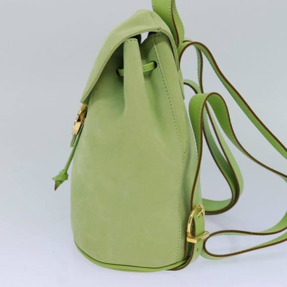 Salvatore Ferragamo Gancini Backpack Leather Green Auth yk14012 - Picture 3 of 16